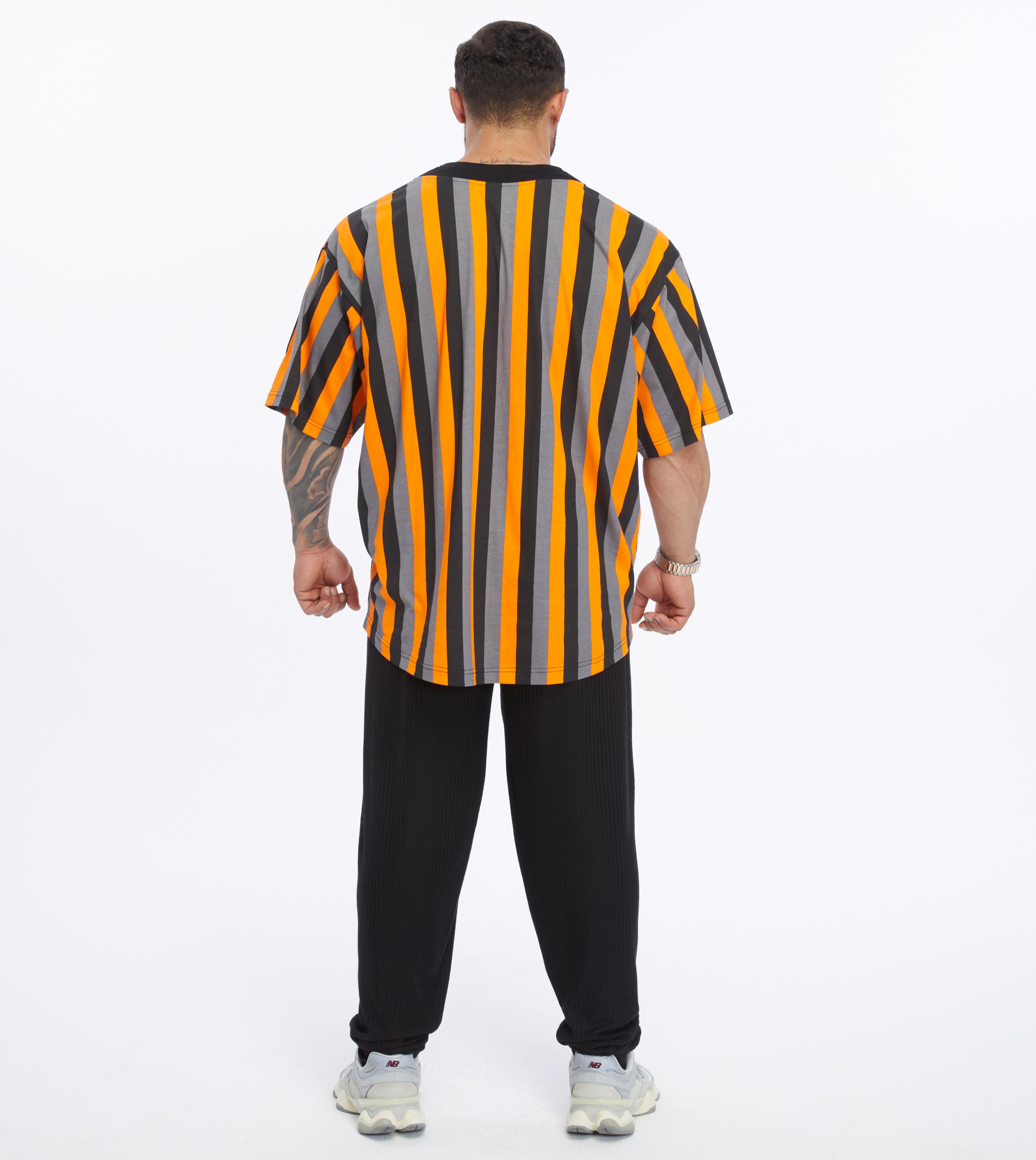 Mens Oversize Rag Top Striped Cotton T-shirt