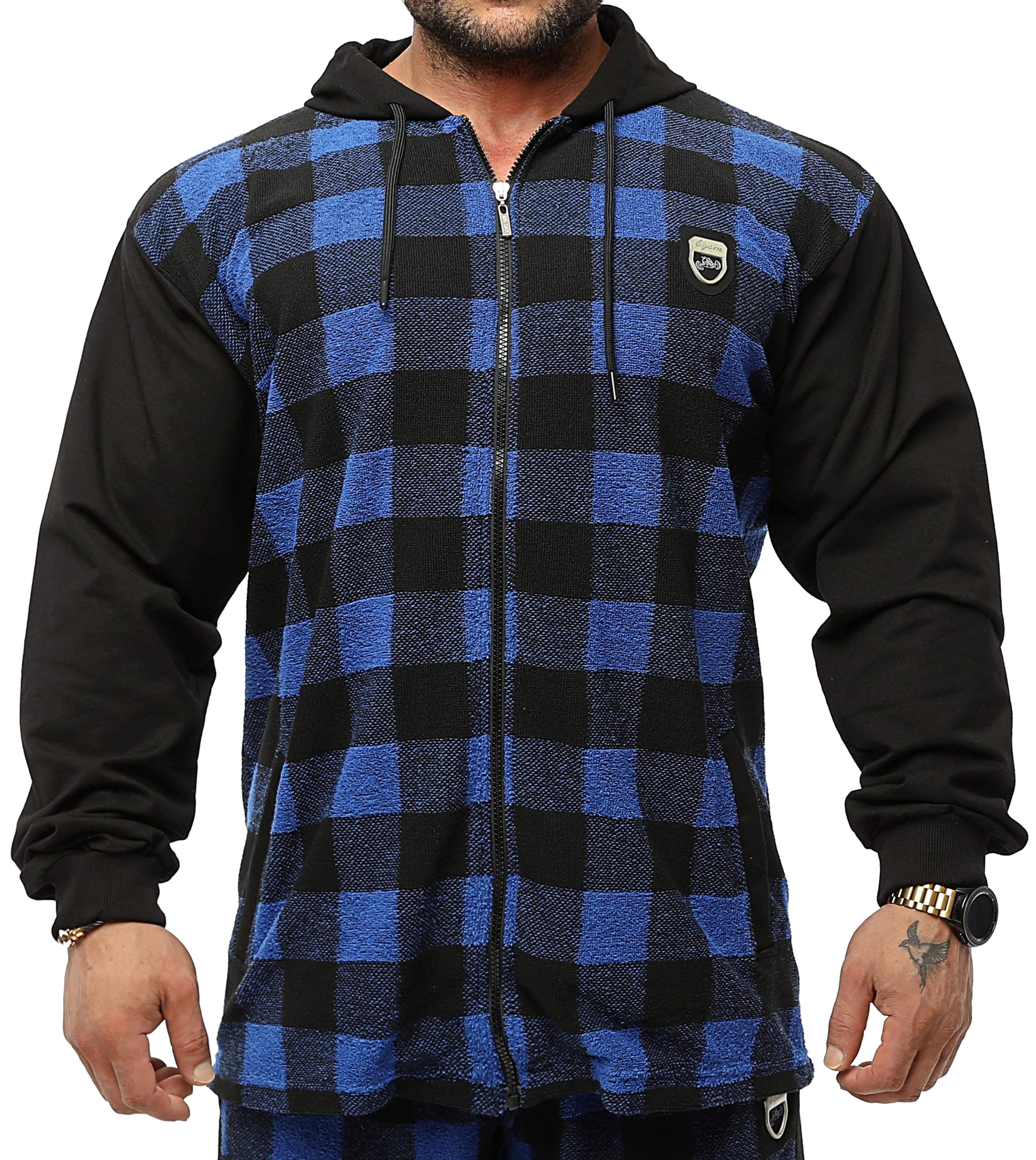 Mens Oversize Sportive Towel Jacket Winter Zippered Hoodie