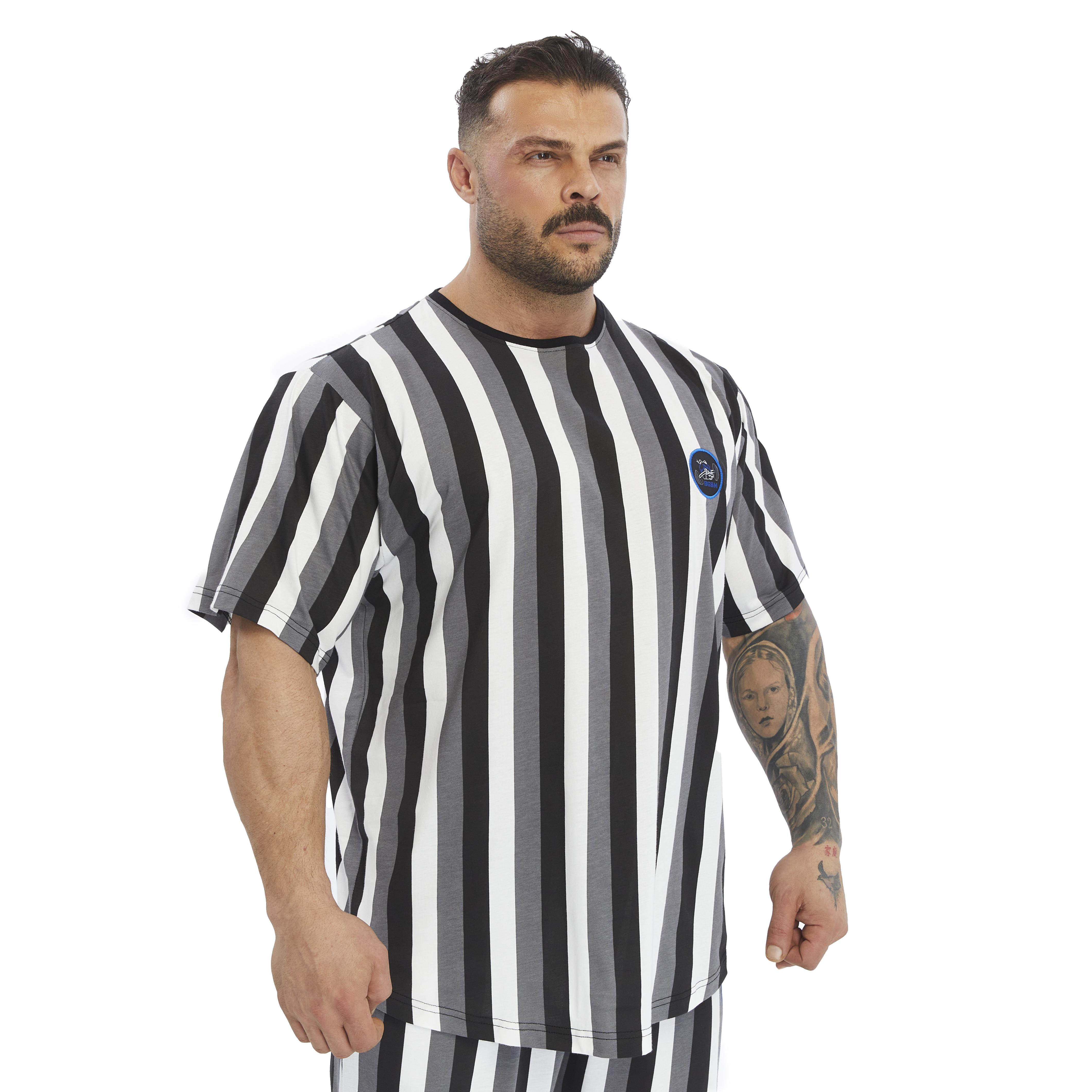 Mens Oversize Striped Cooton Gym Shirt Rag Top