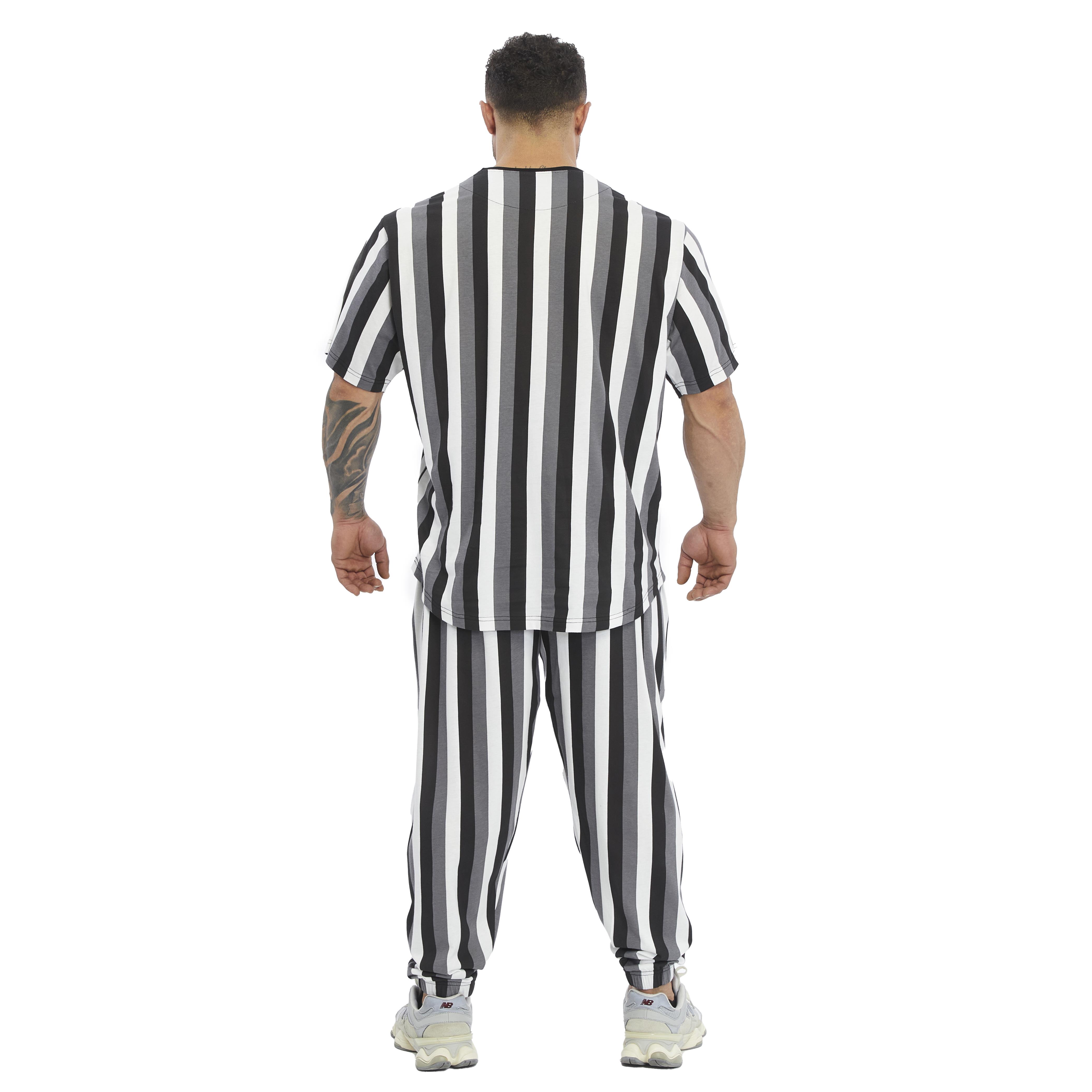 Mens Oversize Striped Cooton Gym Shirt Rag Top