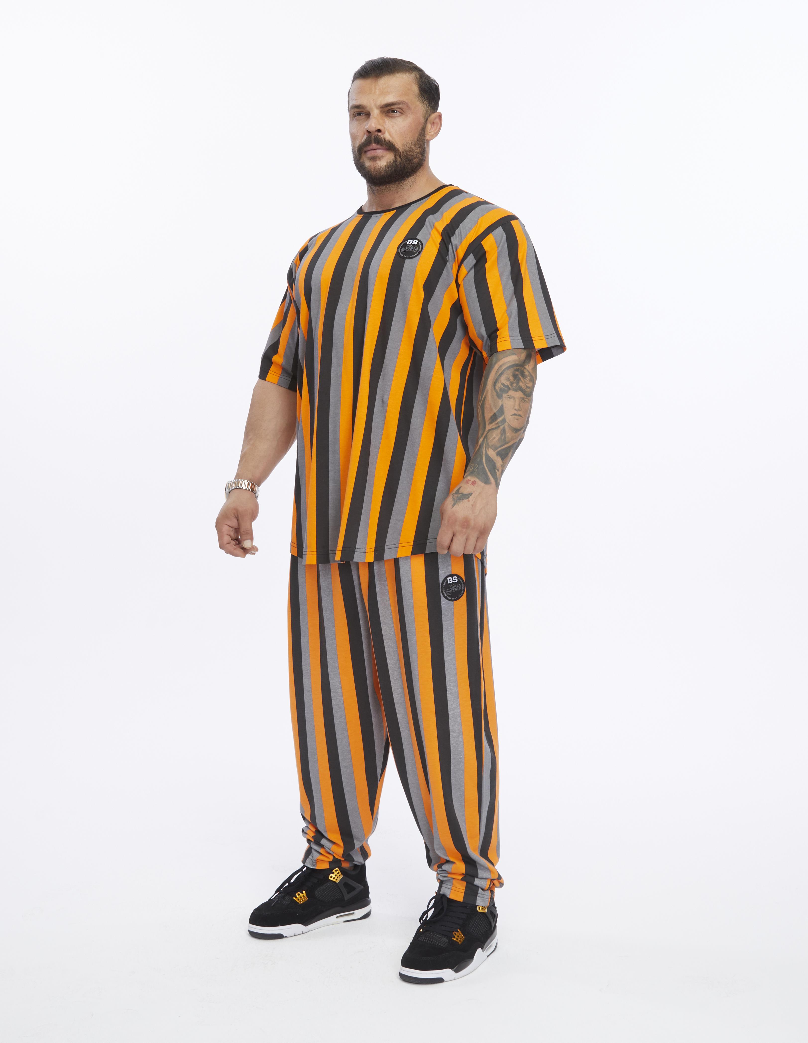 Mens Oversize Striped Cooton Gym Shirt Rag Top