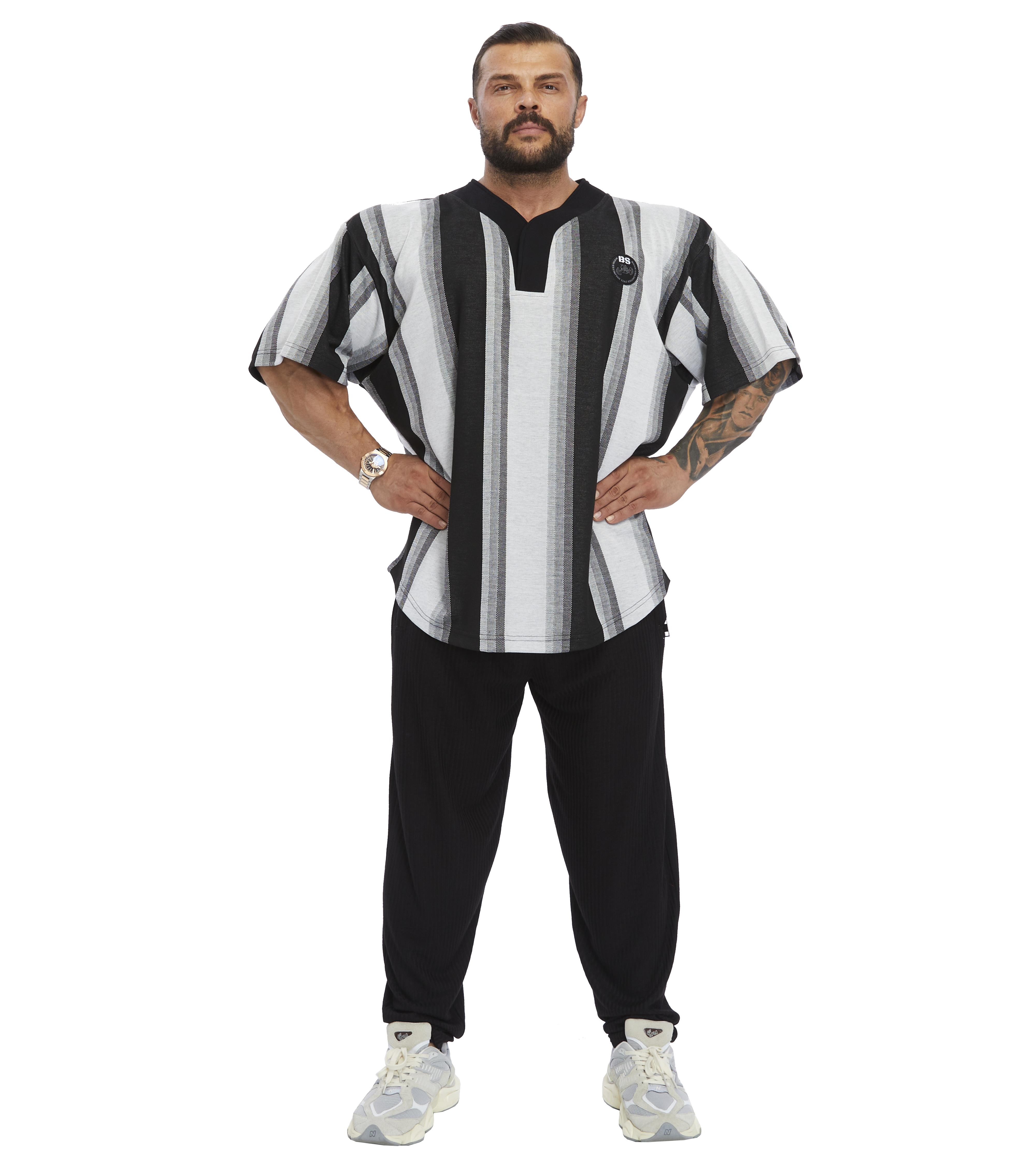 Mens Oversize Striped Rag Top Oldschool T-shirt