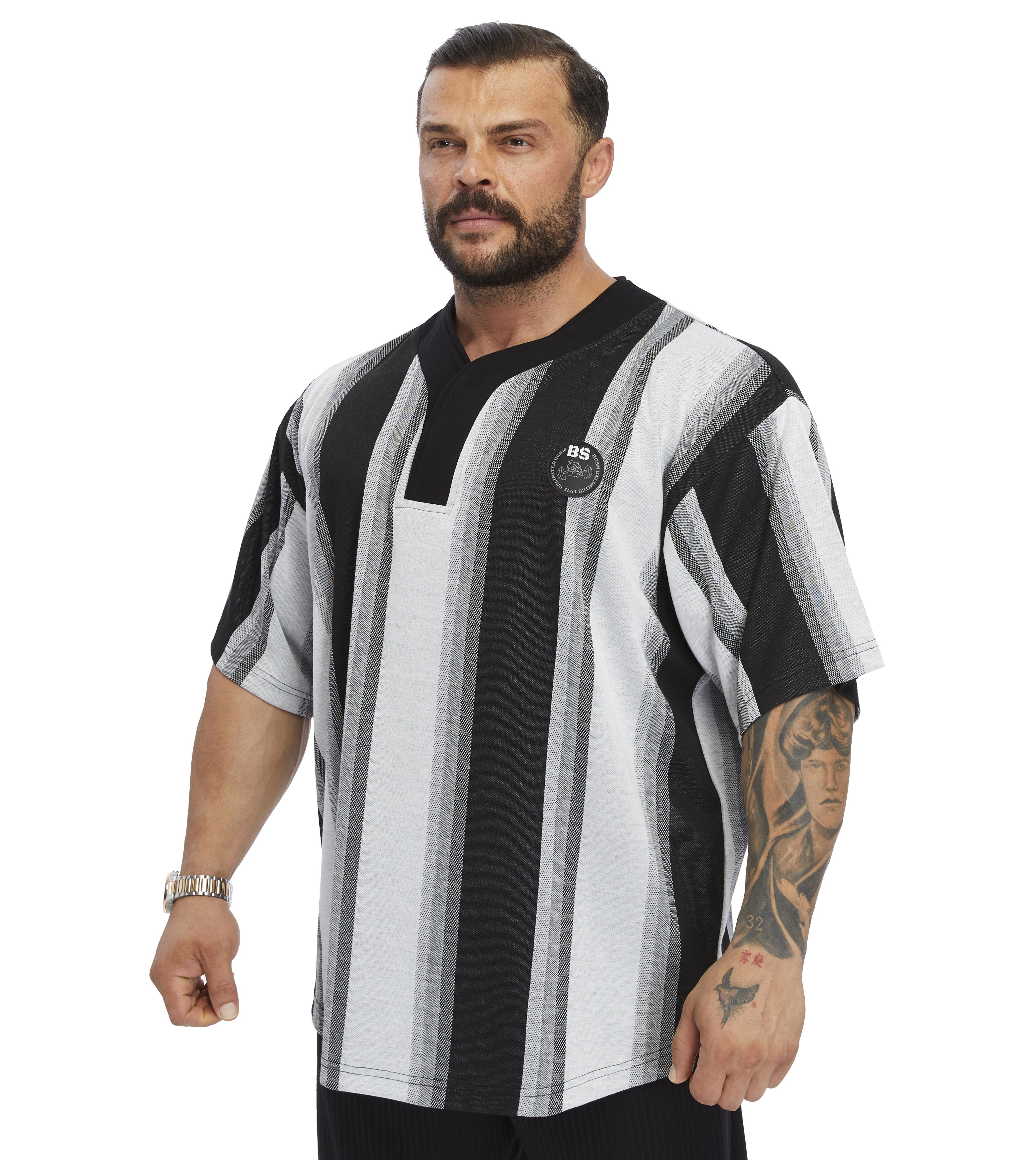 Mens Oversize Striped Rag Top Oldschool T-shirt