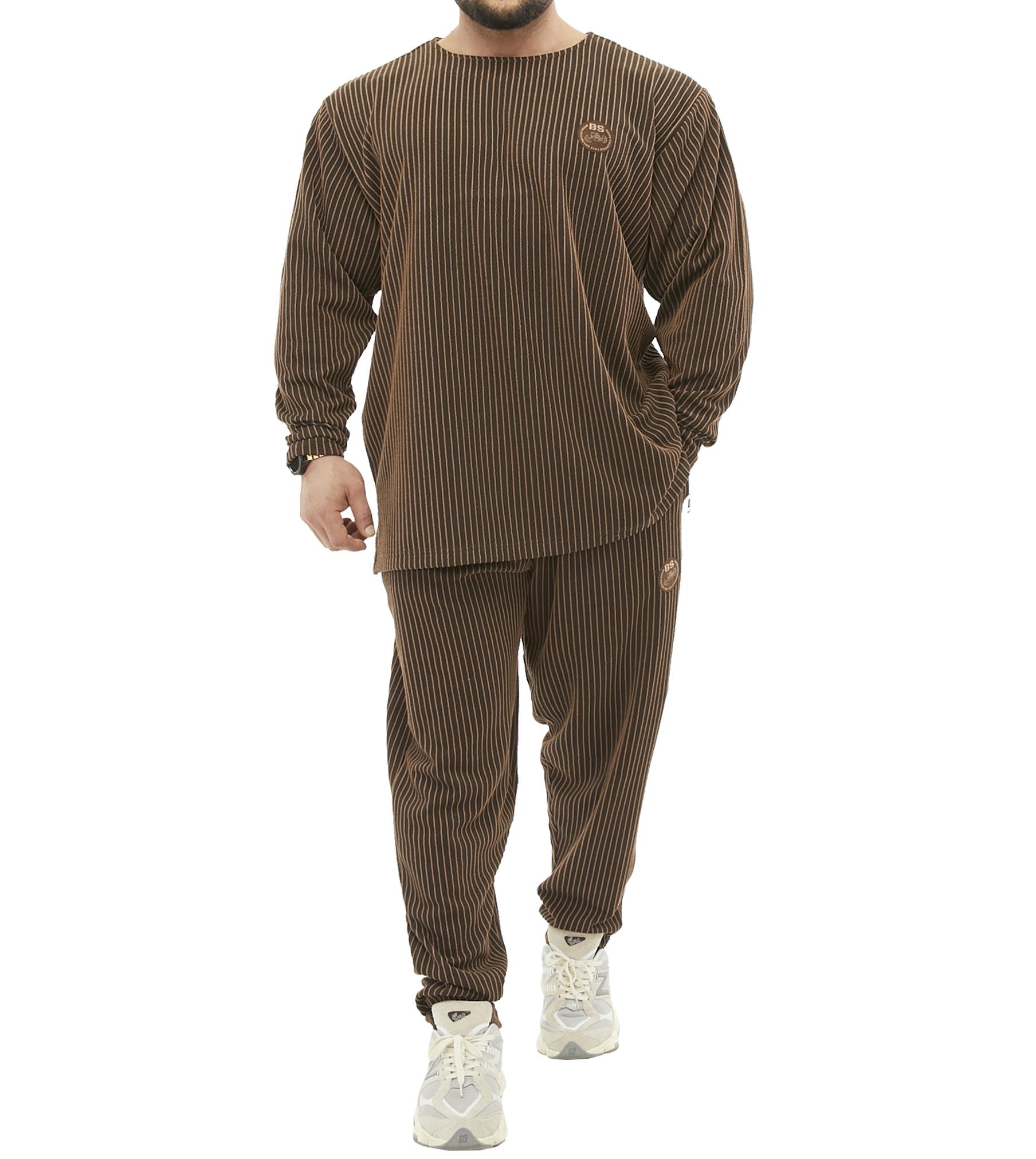 Mens Oversize Striped Winter Sweatshirt