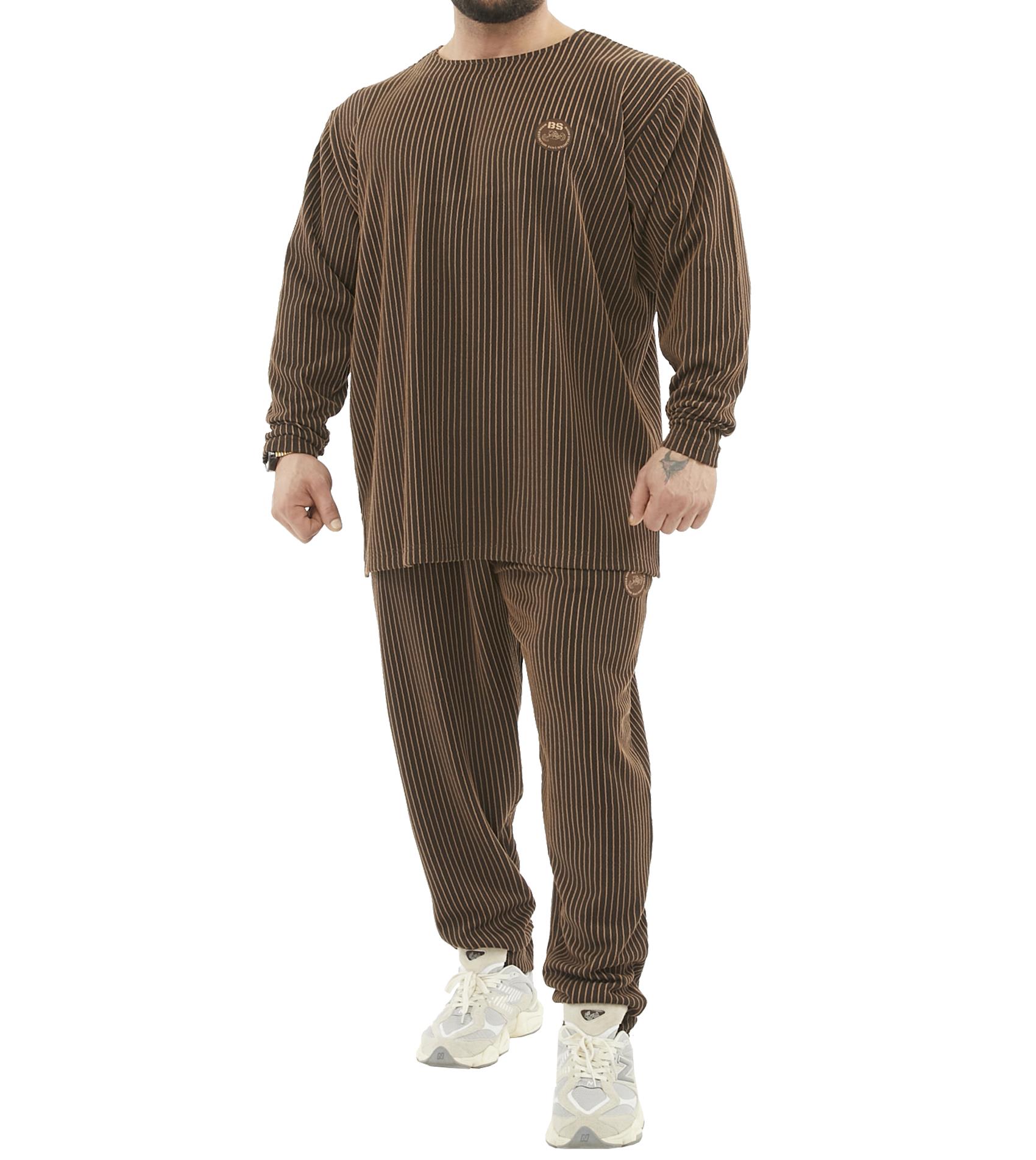 Mens Oversize Striped Winter Sweatshirt
