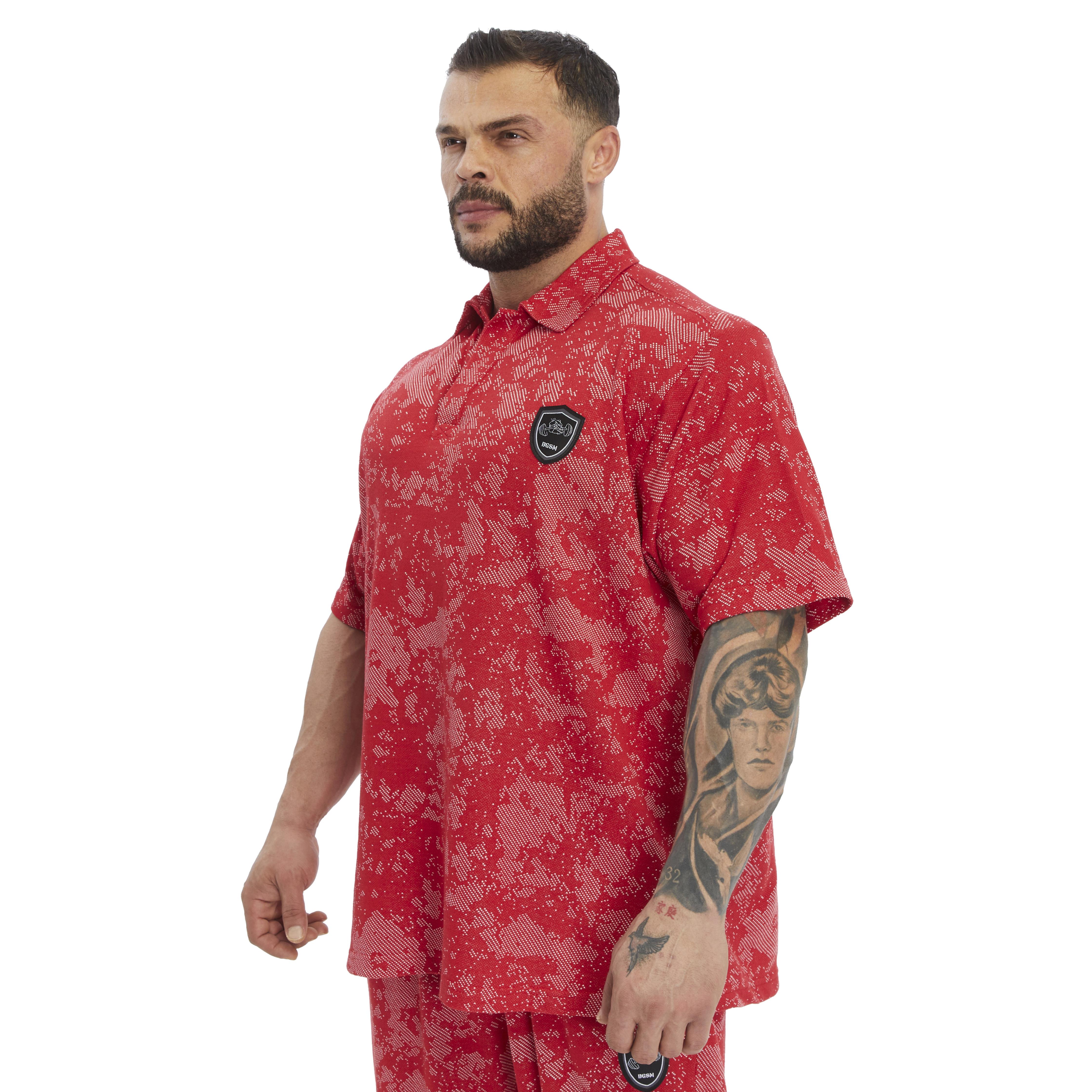 Mens Oversize Technic Camo Polo T-shirt