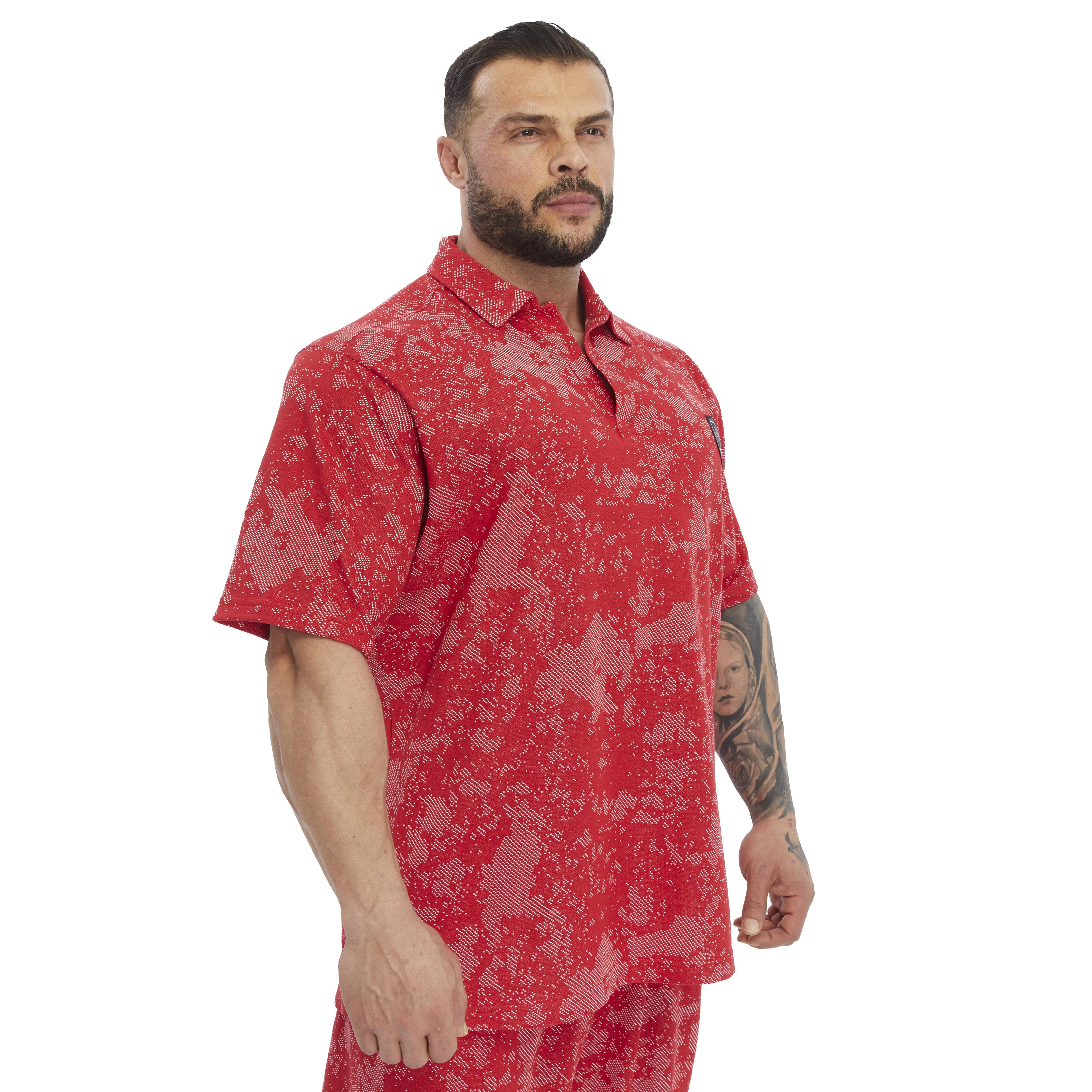 Mens Oversize Technic Camo Polo T-shirt