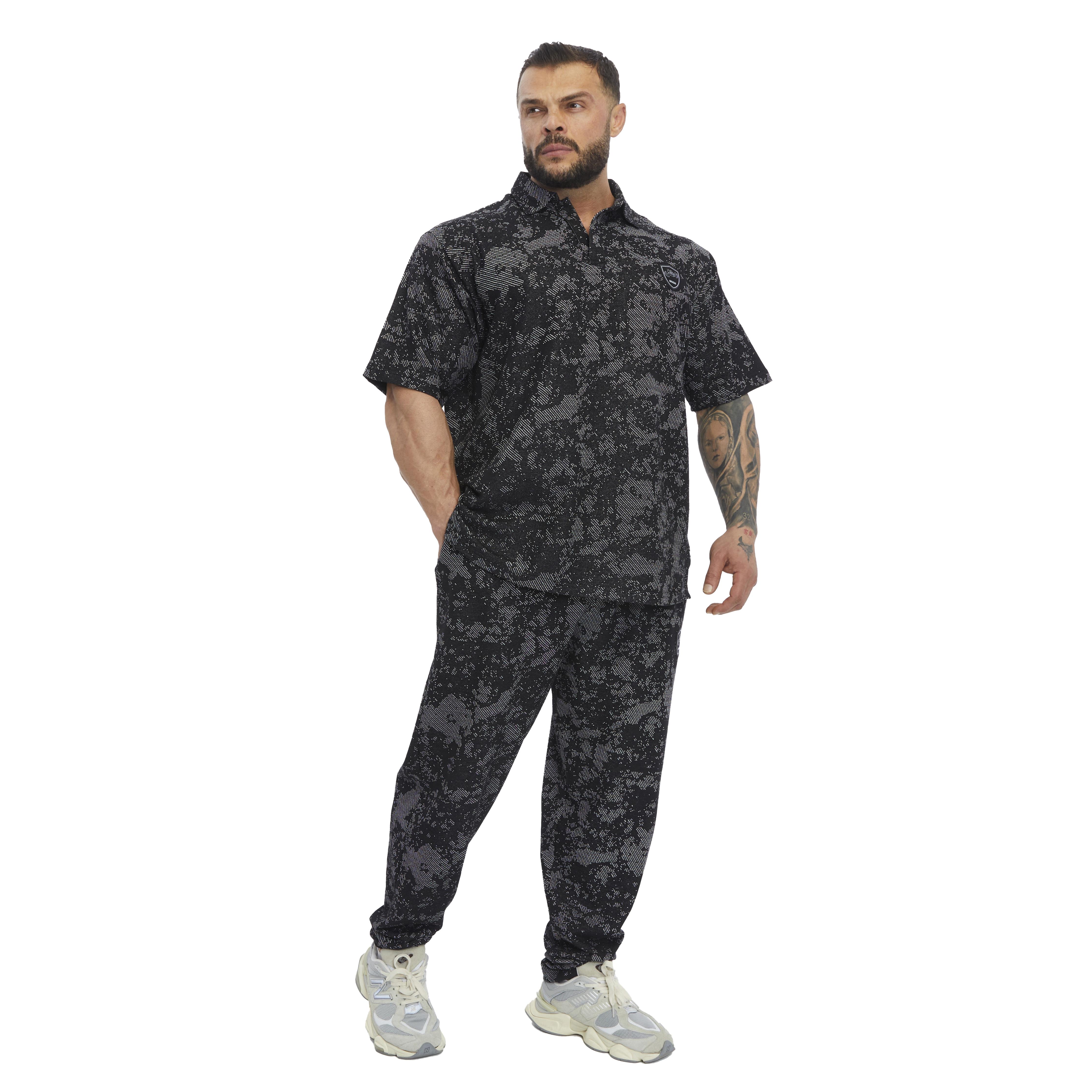 Mens Oversize Technic Camo Polo T-shirt