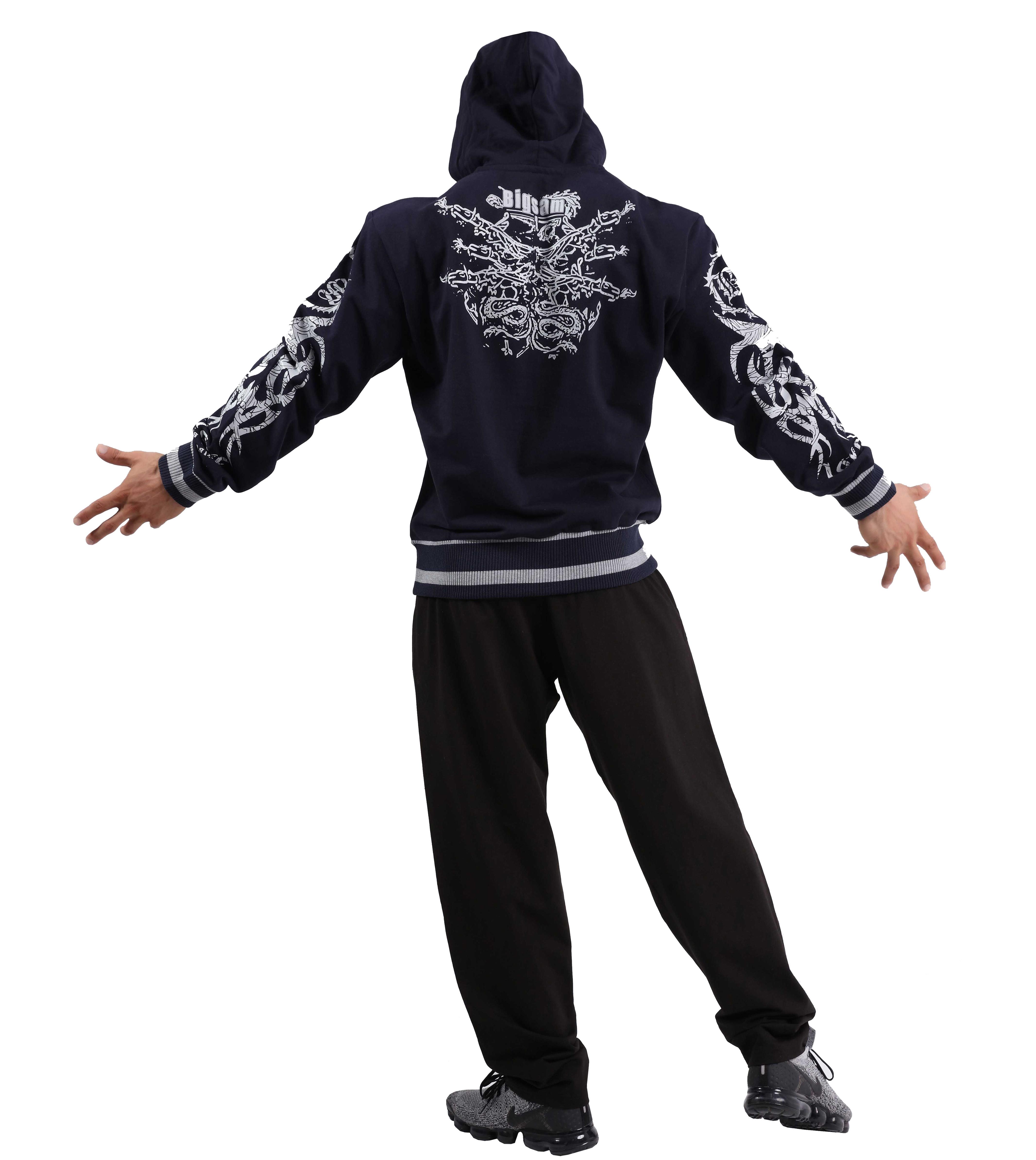 Mens Relaxed Winter Jacket Cotton Zippered Hoodie