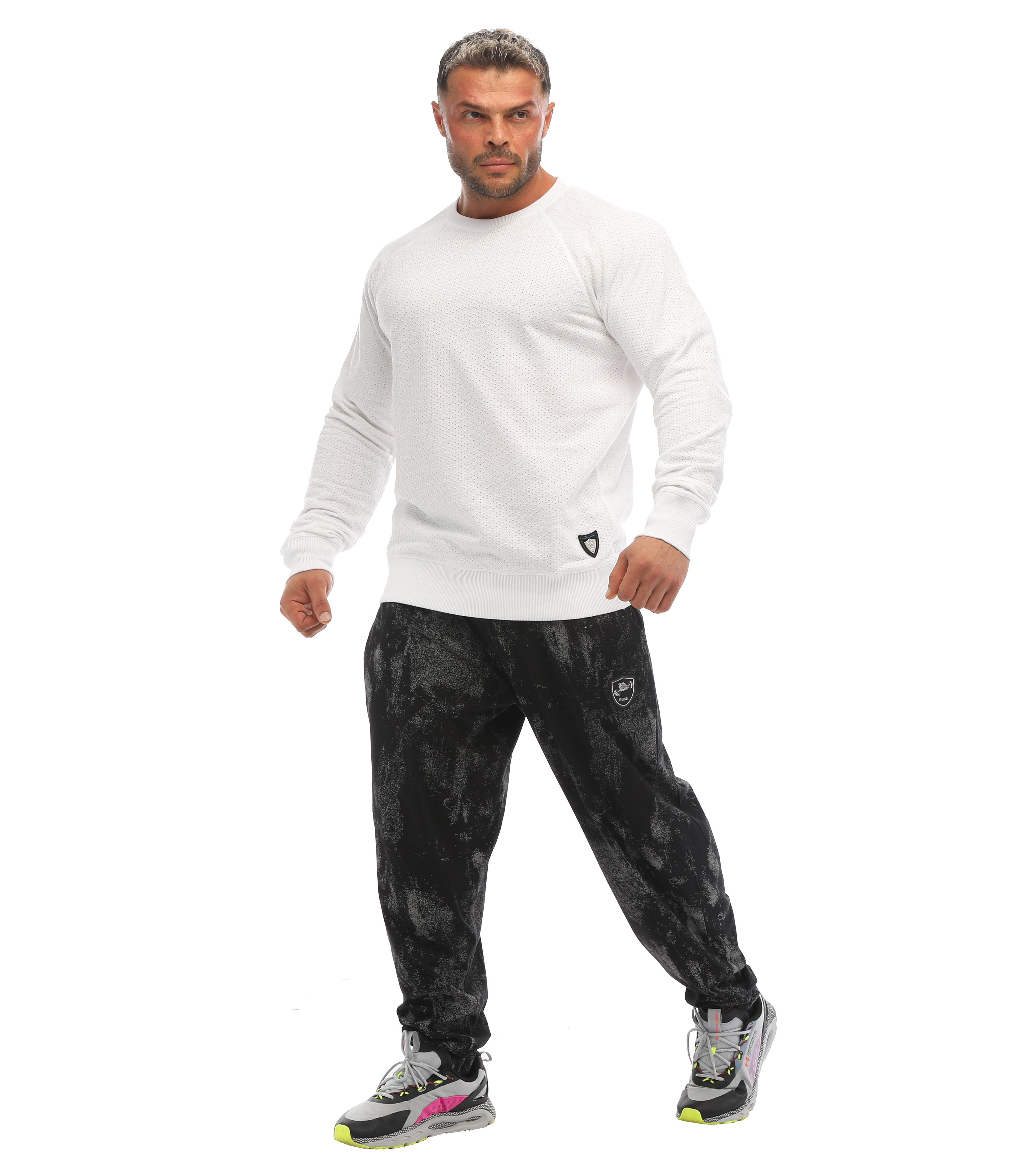 Mens Slim Fit Sweater Stilya White 