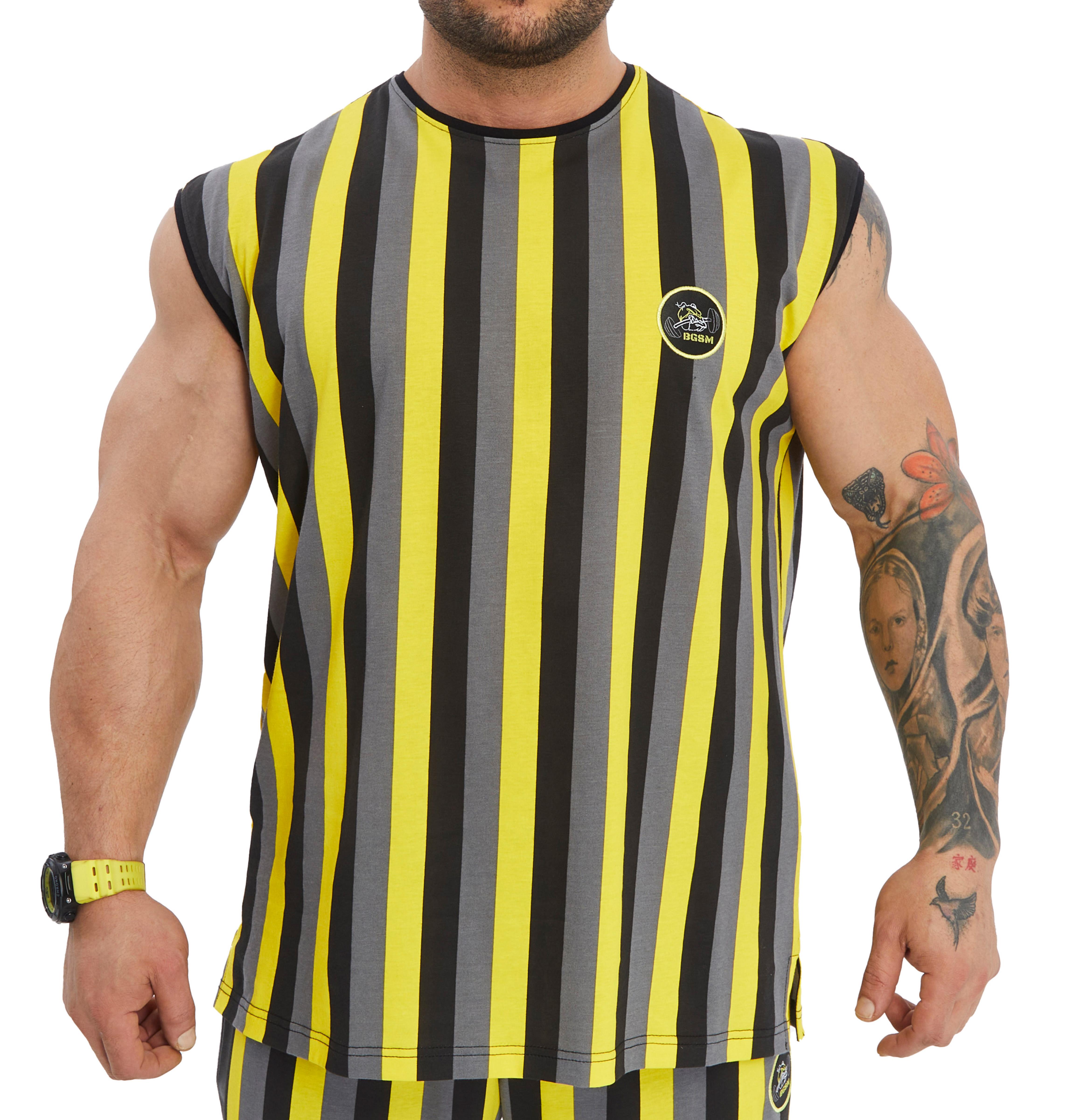 Mens Striped Tank Top Cotton