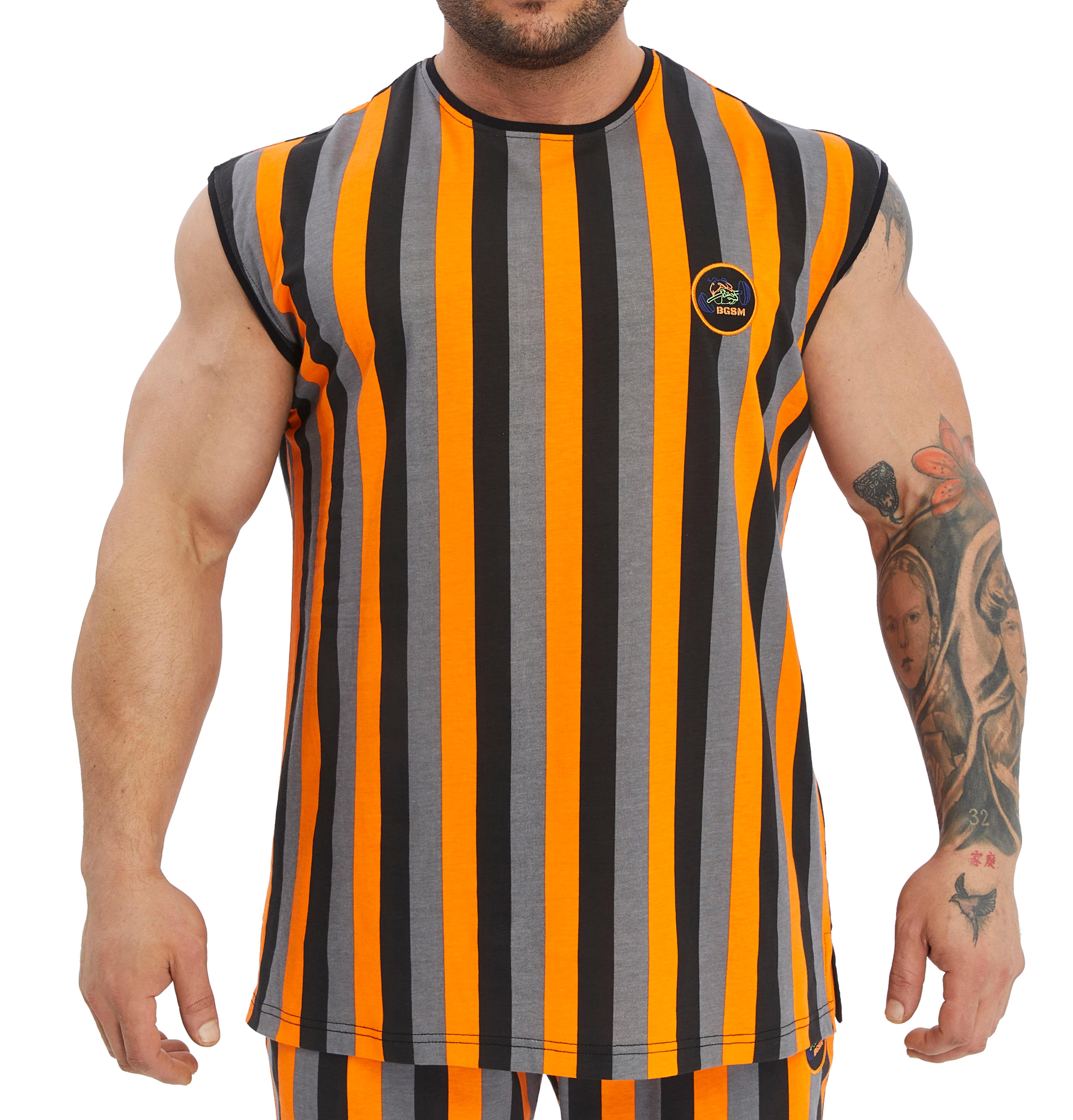 Mens Striped Tank Top Cotton