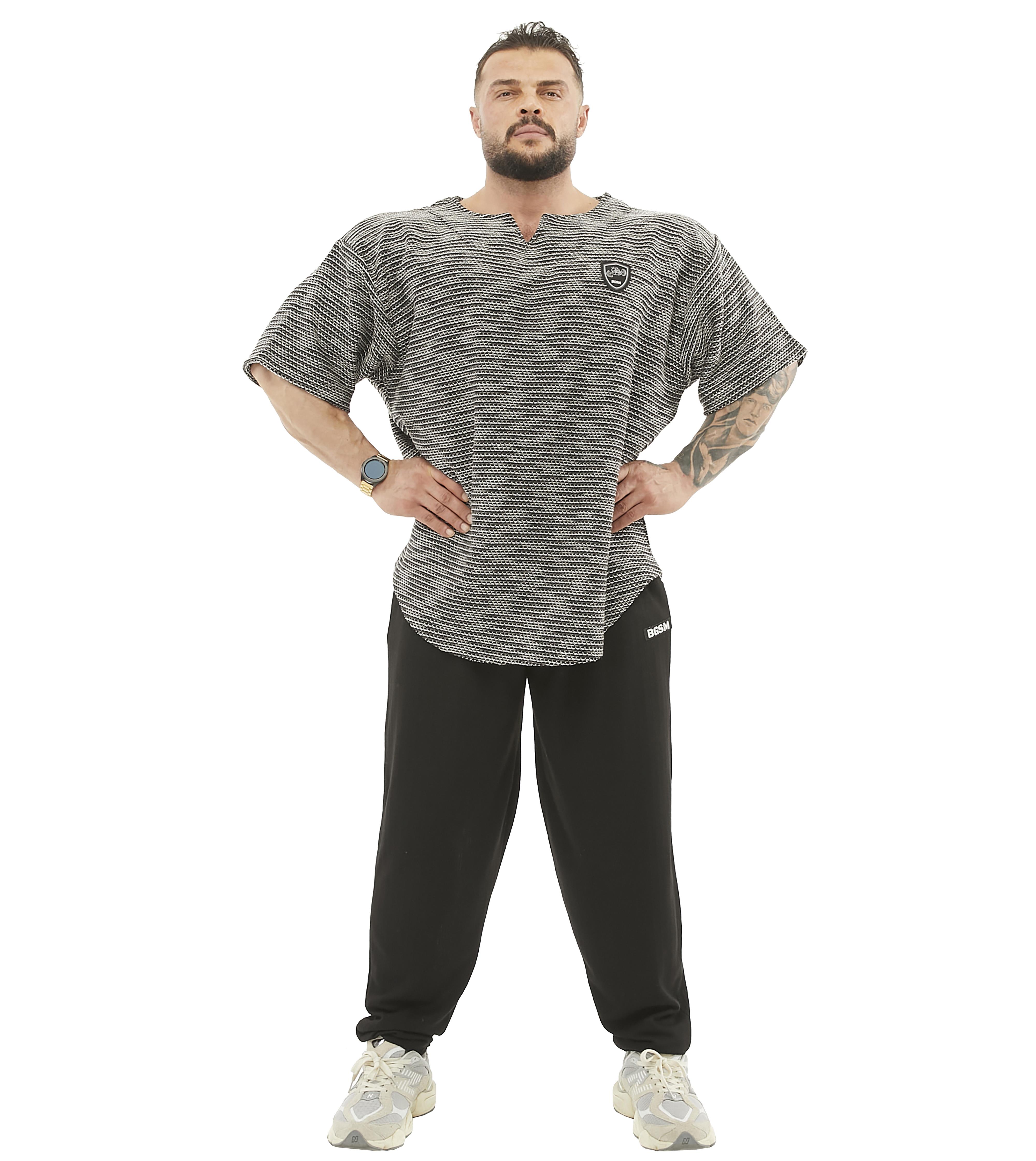 Mens Textured Knitted Oversize Rag Top T-shirt