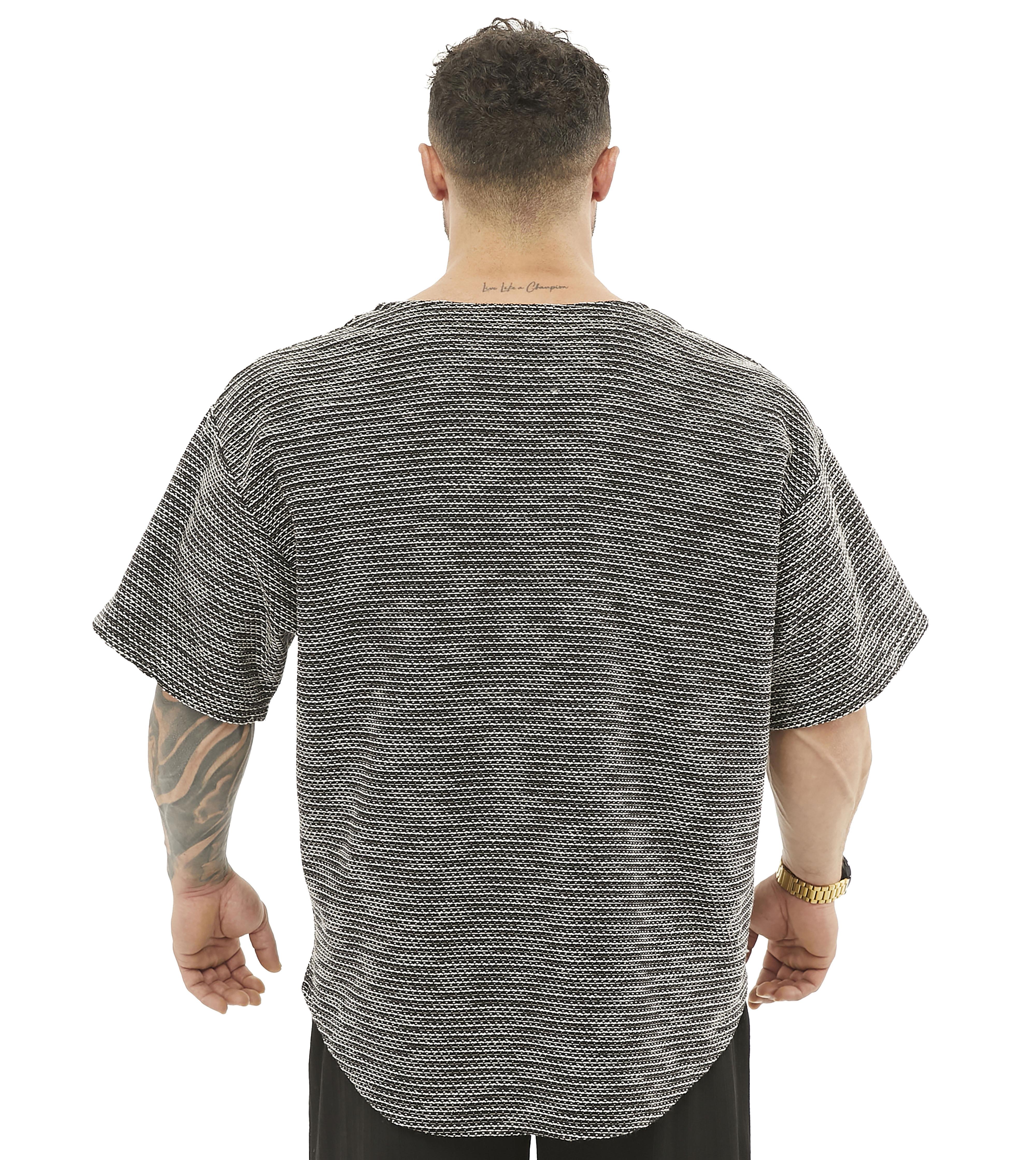 Mens Textured Knitted Oversize Rag Top T-shirt