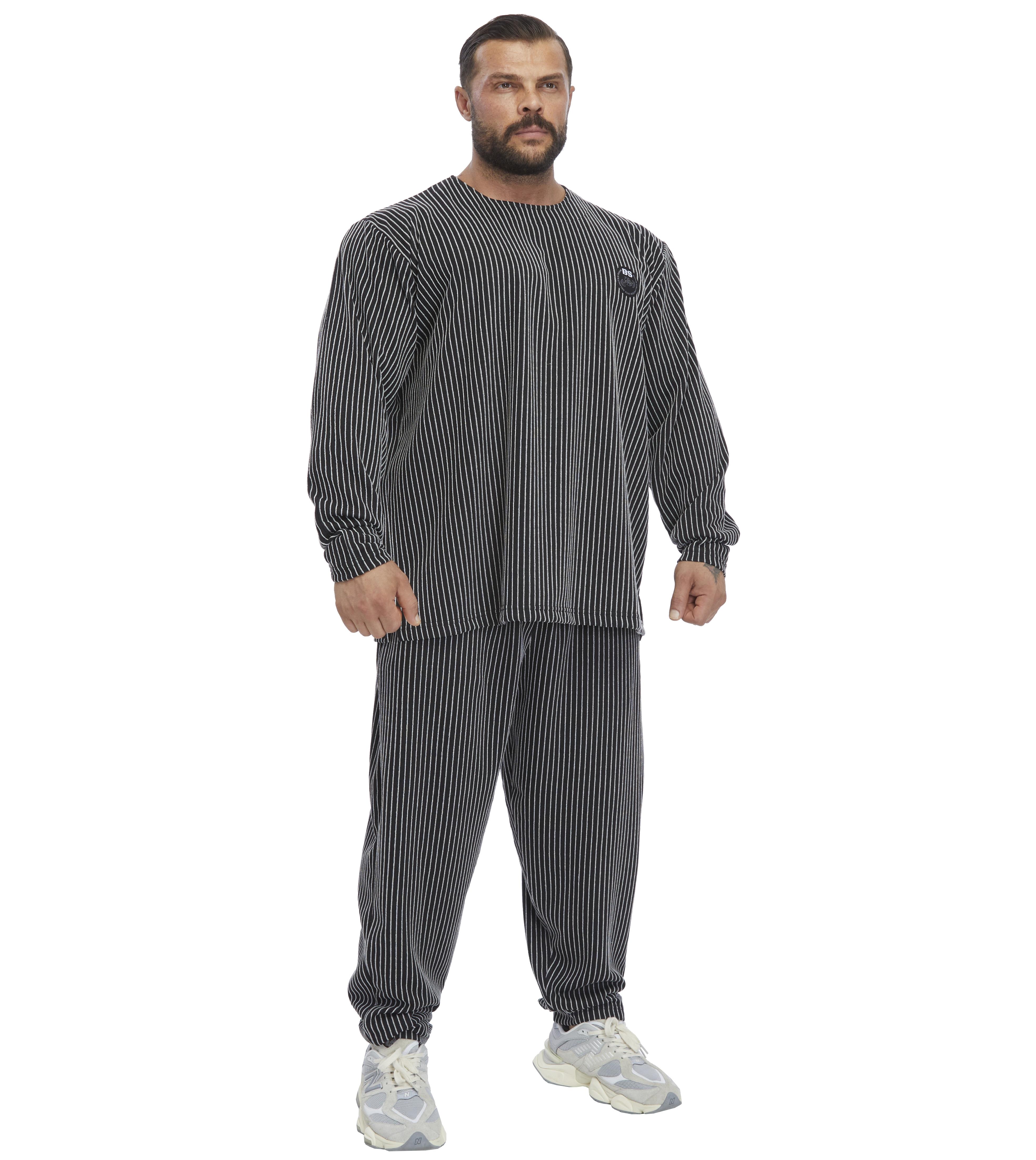Mens Winter Sweatshirt Oversize Striped Design