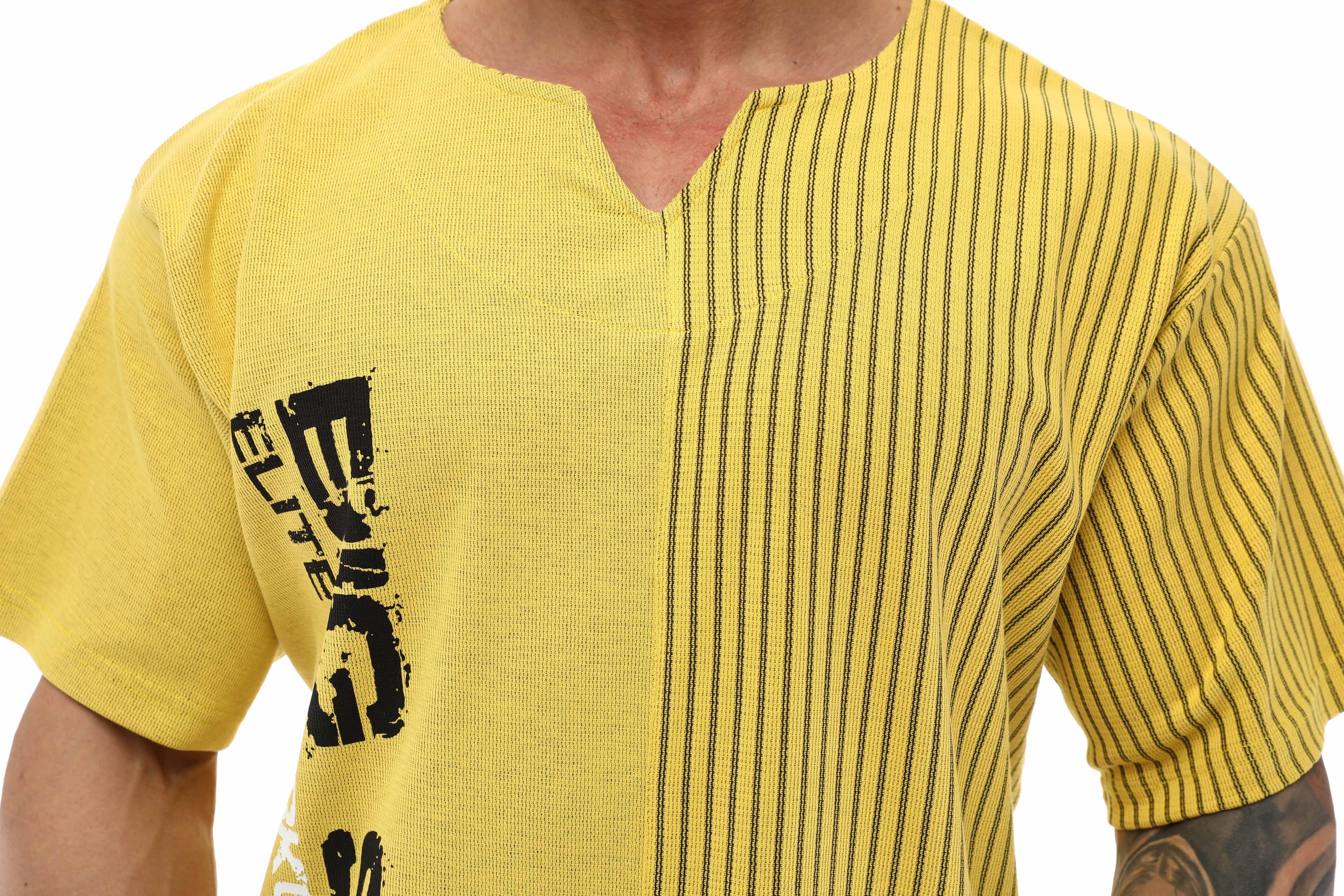 Oversize Bodybuilding Rag Top T-shirt Yellow Big Sam 3264
