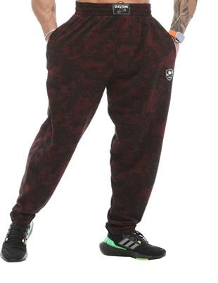 Baggy Technical Camo Gym Pants Burgundy BGSM PNT1365