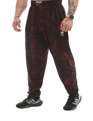Baggy Technical Camo Gym Pants Burgundy BGSM PNT1365
