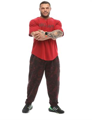 Baggy Technical Camo Gym Pants Burgundy BGSM PNT1365
