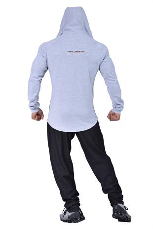 Mens  Athletic Strech Pullover Muscle Hooded