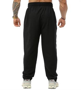 Mens Baggy Sweatpants with Cotton Textured PNT1382-BLACK