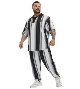 Mens Loose Fit Striped Lifestyle Sweatpants
