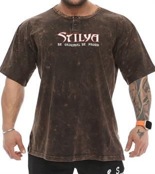 Mens Oversize Brown Cotton T-shirt Stilya