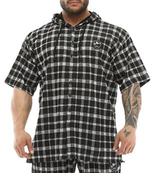 Mens Oversize Hooded Short Sleeve Shirt