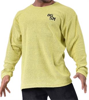 Mens Oversize Long Sleeve Towel Sweater 4715 Yellow