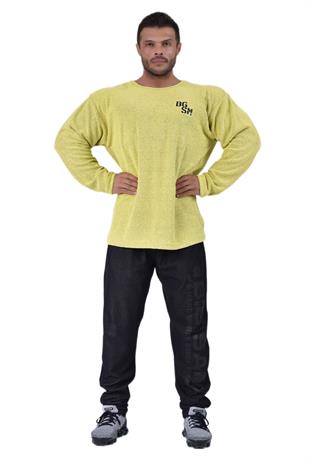 Mens Oversize Long Sleeve Towel Sweater 4715 Yellow