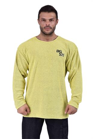 Mens Oversize Long Sleeve Towel Sweater 4715 Yellow