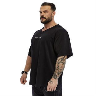 Mens Oversize Open V-neck T-shirt