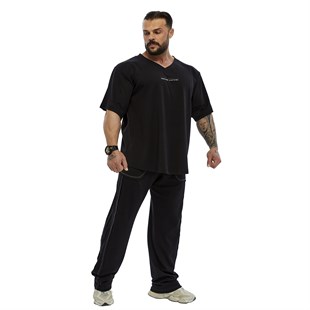 Mens Oversize Open V-neck T-shirt