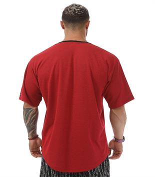 Mens Oversize Rag Top Gym T-shirt BGSM 3330 BURGUNDY