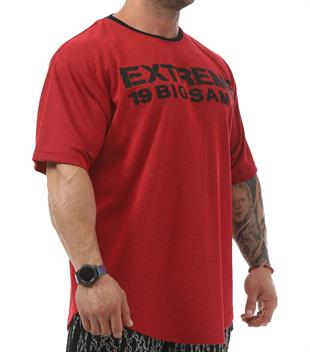 Mens Oversize Rag Top Gym T-shirt BGSM 3330 BURGUNDY