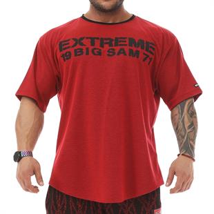 Mens Oversize Rag Top Gym T-shirt BGSM 3330 BURGUNDY