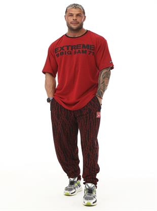 Mens Oversize Rag Top Gym T-shirt BGSM 3330 BURGUNDY