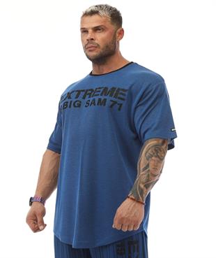 Mens Oversize Rag Top Gym T-shirt BGSM 3330 BLUE