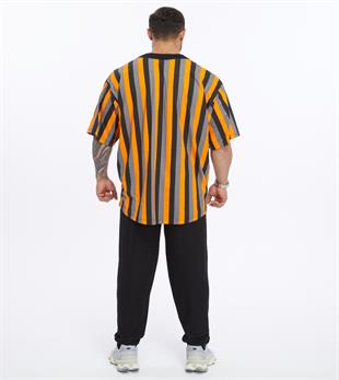 Mens Oversize Rag Top Striped Cotton T-shirt