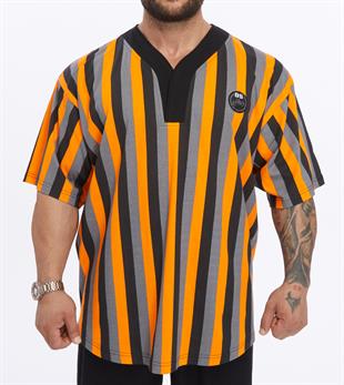 Mens Oversize Rag Top Striped Cotton T-shirt