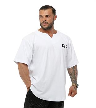 Mens Oversize Rag Top White Towel Fabric T-shirt Big Sam 3342-White
