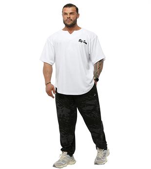 Mens Oversize Rag Top White Towel Fabric T-shirt Big Sam 3342-White