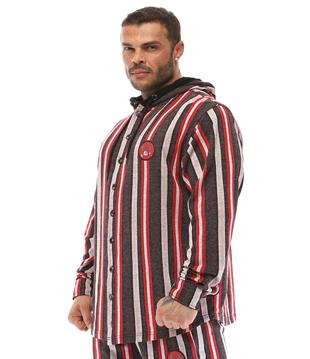 Mens Oversize Shirt Hooded Long Sleeve
