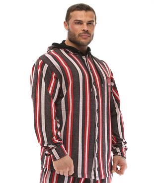 Mens Oversize Shirt Hooded Long Sleeve