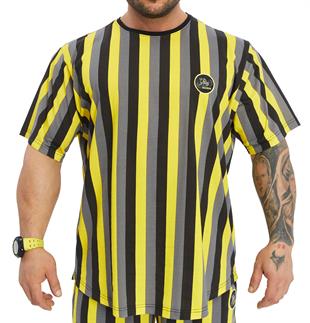 Mens Oversize Striped Cooton Gym Shirt Rag Top