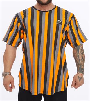 Mens Oversize Striped Cooton Gym Shirt Rag Top