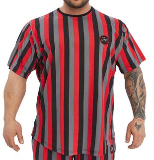 Mens Oversize Striped Cooton Gym Shirt Rag Top