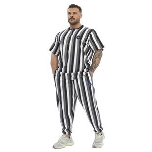 Mens Oversize Striped Cooton Gym Shirt Rag Top
