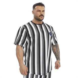Mens Oversize Striped Cooton Gym Shirt Rag Top