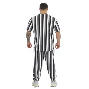 Mens Oversize Striped Cooton Gym Shirt Rag Top